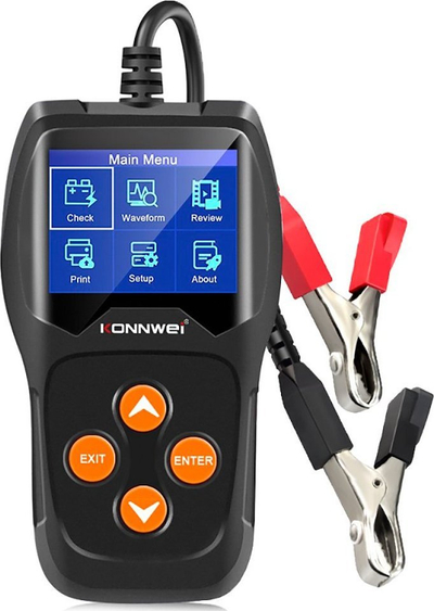 Tester baterie Konnwei KW600, për bateri 12V, ekran LCD, gri