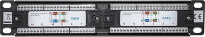 Patch panel Intellinet Cat6 10", 12 porta RJ45, 1U, i zi