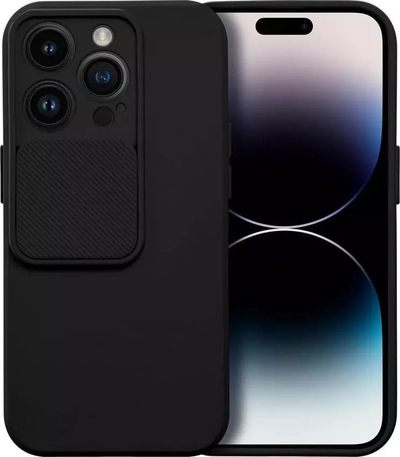 Mbulesë telefoni OEM Slide Case për iPhone 14 Pro, me kapak kamere, e zezë