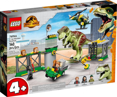 Set ndërtimi LEGO Jurassic World 76944 T. Rex Dinosaur Escape, 140 copë, për mosha 4+, shumëngjyrësh
