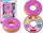 Set grimi lodër për kalamoj Leantoys Dessert Makeup Kit, paletë hije sysh, formë donut, rozë