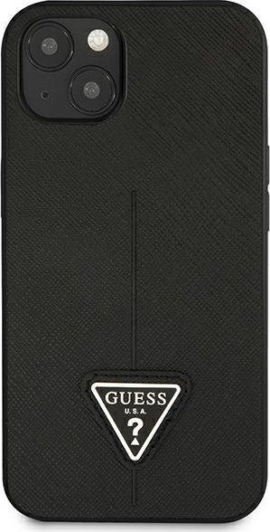 Futrollë Guess Saffiano Triangle Logo për iPhone 14 Plus 6.7", hardcase, e zezë