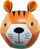 Top lodër Bobo Soft Ball With Ears Tiger, material i butë, për foshnje, shumëngjyrësh