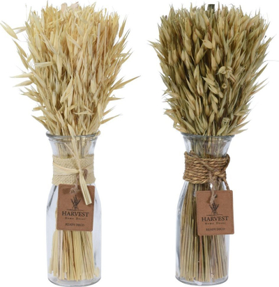 Vazo dekorative Harvest Ready Deco, barishte artificiale, qelq 32cm, ngjyrë natyrale