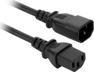 Кабел продолжувач за струја Akyga AK-PC-03C, C14 кон C13, 1.8 m, црна