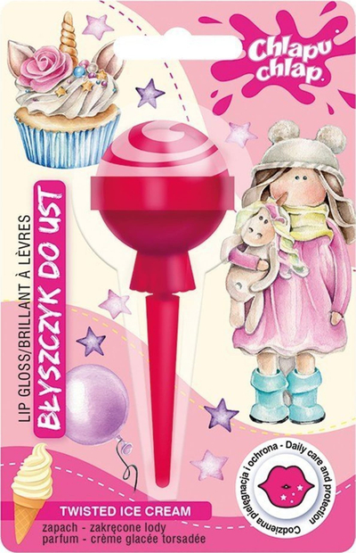 Lip gloss CHLAPU CHLAP Lollipop Twisted Ice Cream, 8ml, me shkëlqim