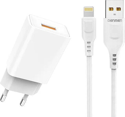Karikues muri Denmen DC01, 1x USB A, 2.4A, i bardhë