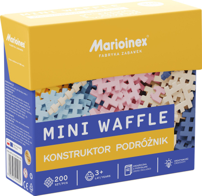Lodër ndërtimi Mini Waffle Blocks Constructor Traveler, 200 copa, shumëngjyrëshe