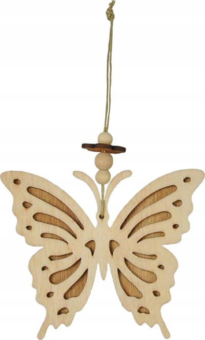 Varëse dekorative flutur prej druri, 10cm, natyrale