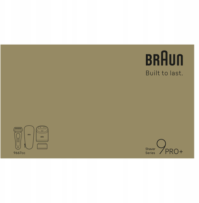 Електричен брич Braun Series 9 PRO+ 9667CC, Clean and Charge, сребрен