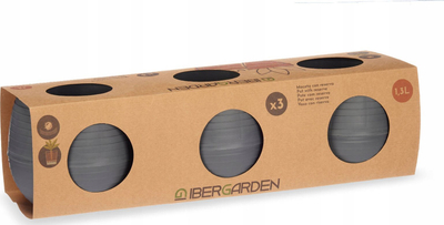 Set vazo lulesh Ibergarden, 3 copa, 13 cm, me depo uji, antracit