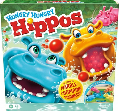 Lojë tavoline Hasbro Hungry Hungry Hippos, për 2‑4 lojtarë, 4+ vjeç, shumëngjyrëshe