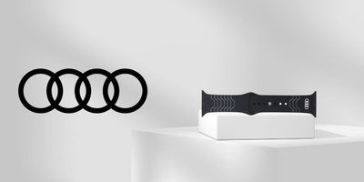 Rrip dore Audi Geometric Pattern për Apple Watch, silikon, 44 45 46 49mm, i zi