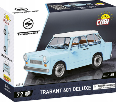Играчка за градење Cobi Bricks Trabant 601 Deluxe, 72 делови, размер 1:35, светло сина