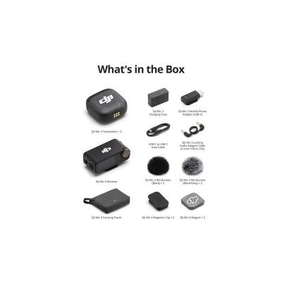 DJI Mic 3 (2 TX+1RX+Kuti karikimi)