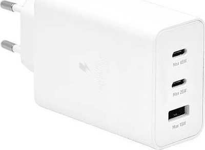 Karikues muri Denmen Fast Charger, 65W PD, 2x USB C 1x USB A, i bardhë