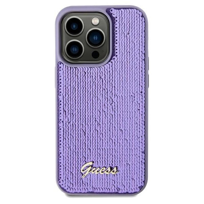 Mbulesë telefoni Guess Sequin Script Metal, iPhone 14 Pro 6.1", hardcase, lejla