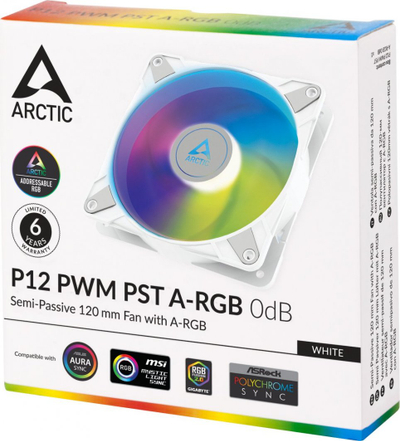 Ftohës Arctic P12 PWM PST A-RGB 0dB, 120 mm, i bardhë