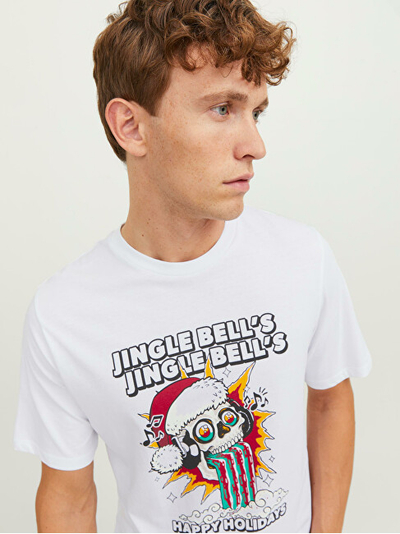 Maicë Jack&Jones JORCHRISTMAS Standard Fit 12246599 Bright White