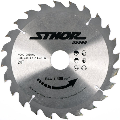 Сечење за кружна пила Sthor 08825, 184mm 24T, дијаметар 30mm, метален