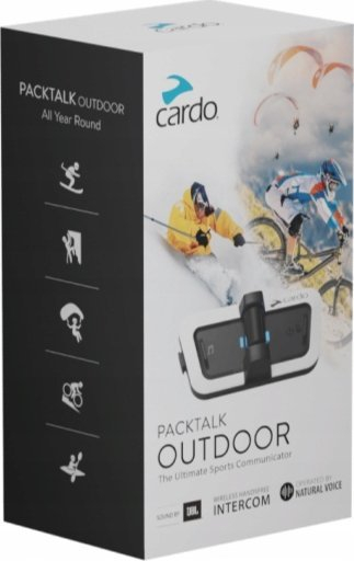 Sistem llafosje për helmetë Cardo Packtalk Outdoor, Bluetooth, interkom sportiv, i bardhë