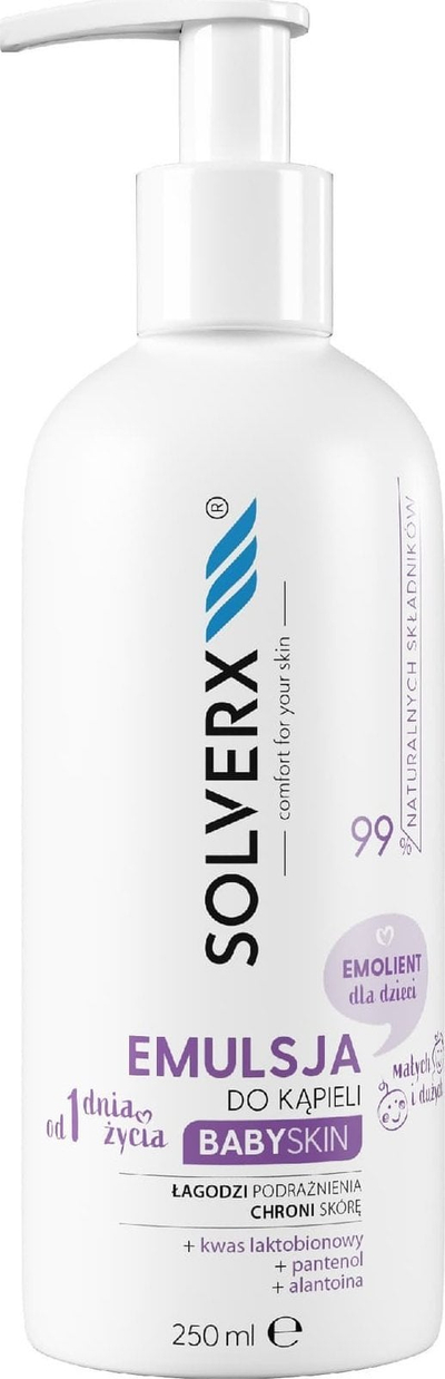 Emulsion për banjë për bebe SOLVERX Baby Skin, emolient, 250ml