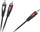 Kabllo audio jack 3.5mm në 2xRCA, 1.8m, e zezë