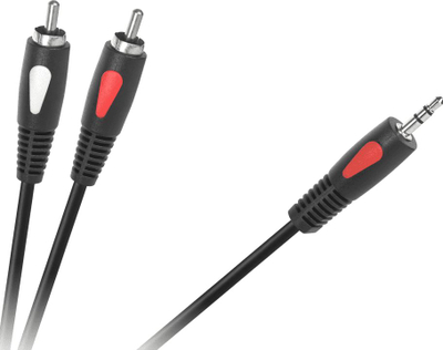 Kabllo audio jack 3.5mm në 2xRCA, 1.8m, e zezë