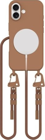Mbështjellës telefoni Tech-Protect Magnecklace për iPhone 16, MagSafe, me rrip, kafe