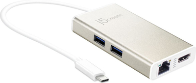 Docking station j5create JCA374, USB C, HDMI 4K, Gigabit Ethernet, gri