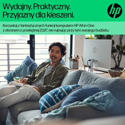 Kompjuter All-in-One HP 24-cr0015nw, i3-N300, 23.8" FHD, 8GB/256GB, i bardhë
