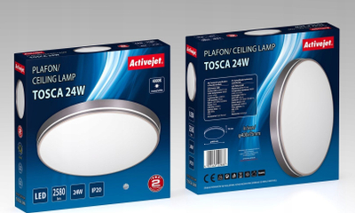 Plafon LED Activejet AJE-TOSCA, 24W, dritë neutrale 4000K, gri