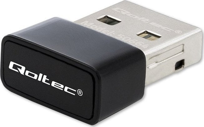 Kartë rrjeti Wi‑Fi Qoltec mini USB AC, 650Mbps, e zezë