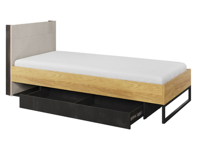 Krevat 90 cm me bazë latoflex TEEN FLEX TF-16, bezhë, zezë
