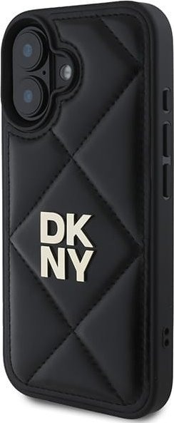 Mbulesë telefoni DKNY Quilted Stack Logo për iPhone 16 6.1", e zezë