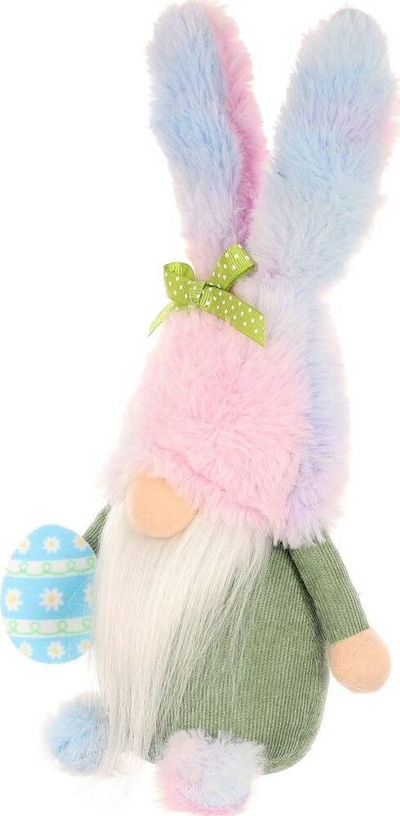 Figurinë zbukuruese Saska Gnome Bunny, 27 cm, për Pashkë, shumëngjyrëshe