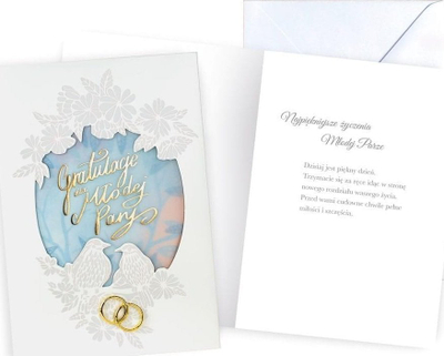 Kartolinë urimi Dream Cards Card B6 Wedding, formati B6, me zarf, shumëngjyrëshe
