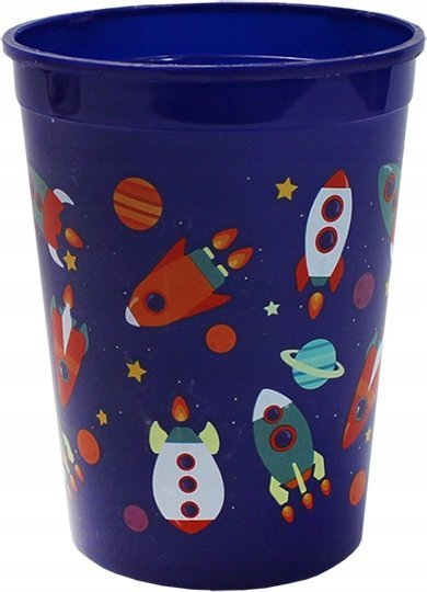 Set mëngjesi për kalamaj Space, 3 pjesë, melaminë, blu me raketa