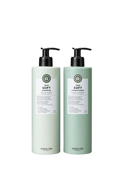 Set për flokë Maria Nila True Soft, shampo për flokë 500 ml + balsam për flokë 500 ml