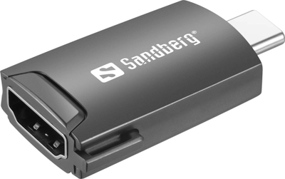 Adapter USB Sandberg USB-C në HDMI 4K, alumini, i zi