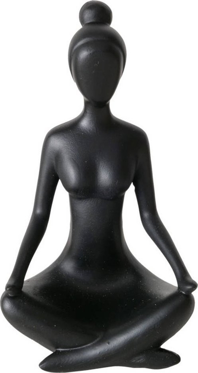 Figurinë dekorative Boltze goca “Woman Yoga”, 10cm, e zezë