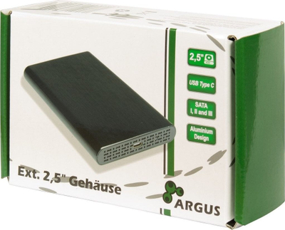Надворешна кутија Inter-Tech GD-25010, 2.5\", USB Type-C 10 Gbit/s, црна