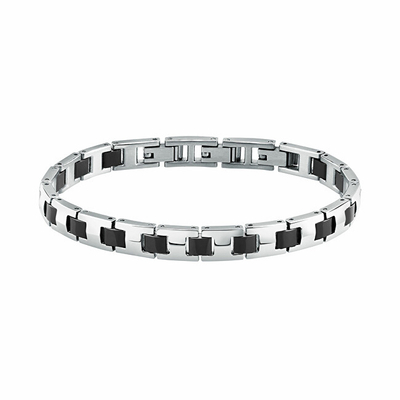 Byzylyk për meshkuj Trussardi T-Steel TJAXV01, i argjendtë/zi