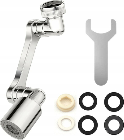 Zgjatues rubineti ROTARY Faucet Extension Aerator XL1063, rrotullim 1080°, trup metal, ngjyrë argjendi
