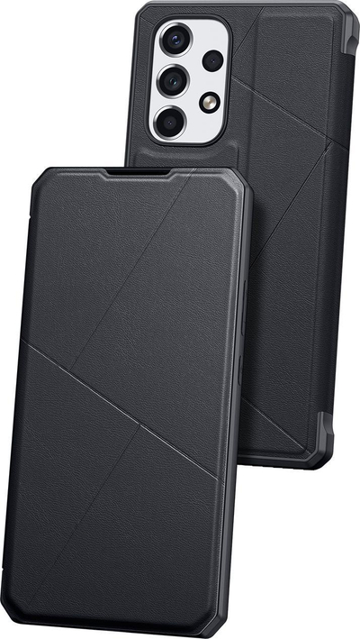 Këllëf me kapak Dux Ducis Skin X për Samsung Galaxy A73, lëkurë ekologjike, i zi