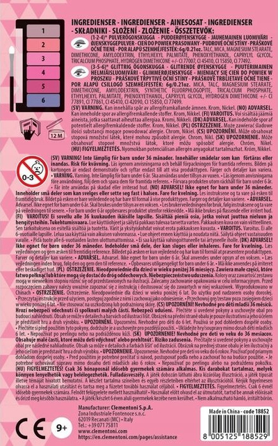 Палета за шминкање Clementoni Crazy Chic Pink Flower, за деца, розова