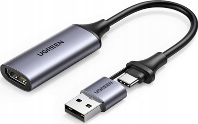 Adapter USB Ugreen 40189, USB C në HDMI, me USB C, argjendtë