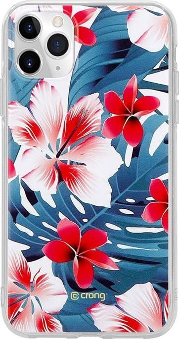 Mbulesë mbrojtëse Crong Flower Case për iPhone 11 Pro, model lulesh 03, transparente
