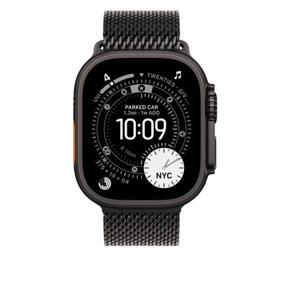 Apple Watch 49mm Loop, Black Titanium Milanese Loop, Large