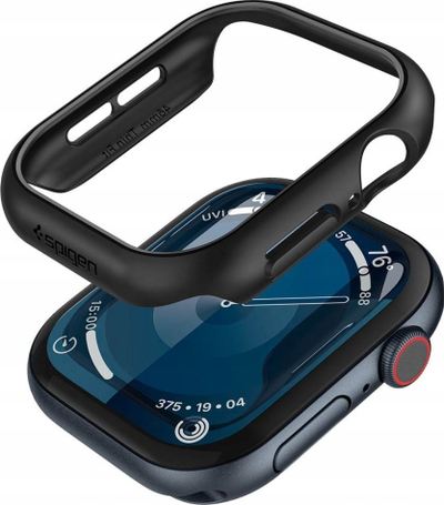 Kapak ore Spigen Thin Fit, për Apple Watch Series 10 46mm, polikarbonat, i zi